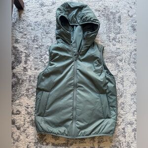 Hyba Green Hooded Puffer Vest